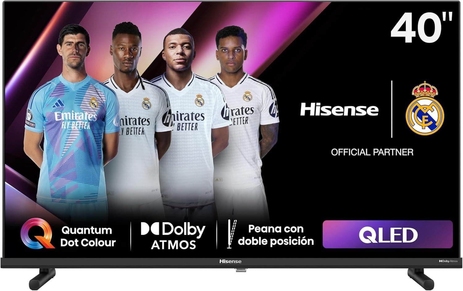 Hisense 40A5NQ - QLED TV, 40 polegadas, Dolby Atmos, modo de jogo, entrada tipo C, ponte com posição dupla, função de compartilhamento na televisão, DVB-T2, autoorganização canais TDT