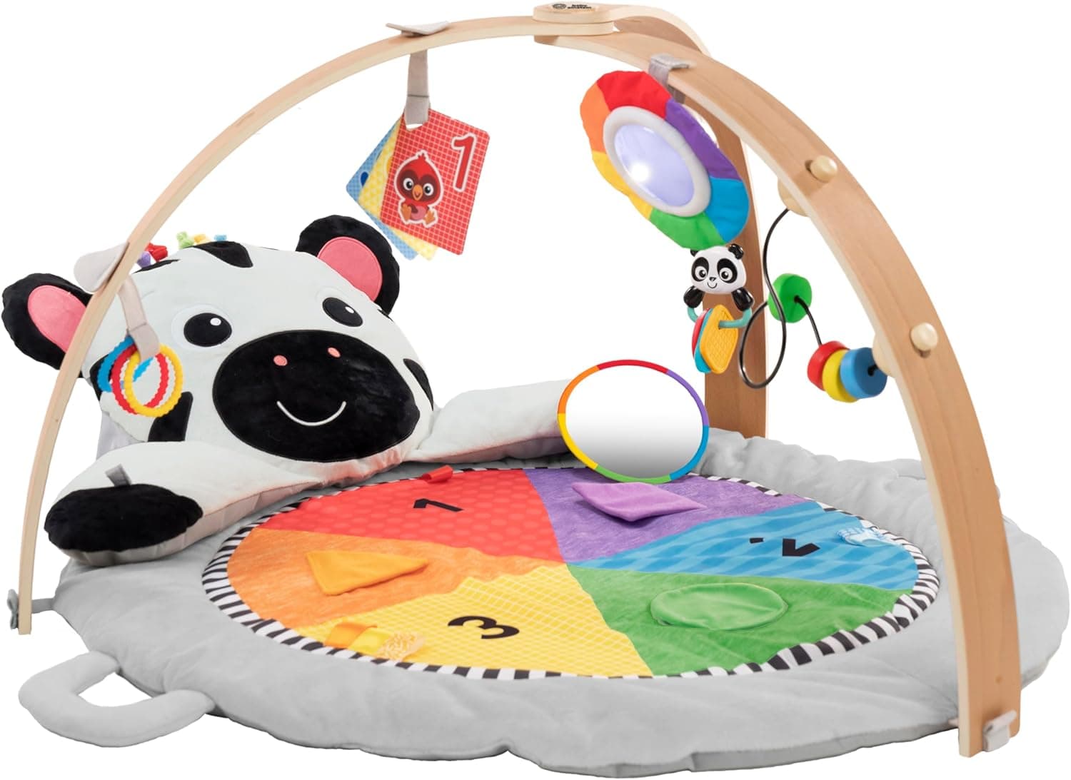 Baby Einstein, Ginásio de peluche com barra de madeira, para bebés e crianças pequenas, 0-12 meses, lavável na máquina