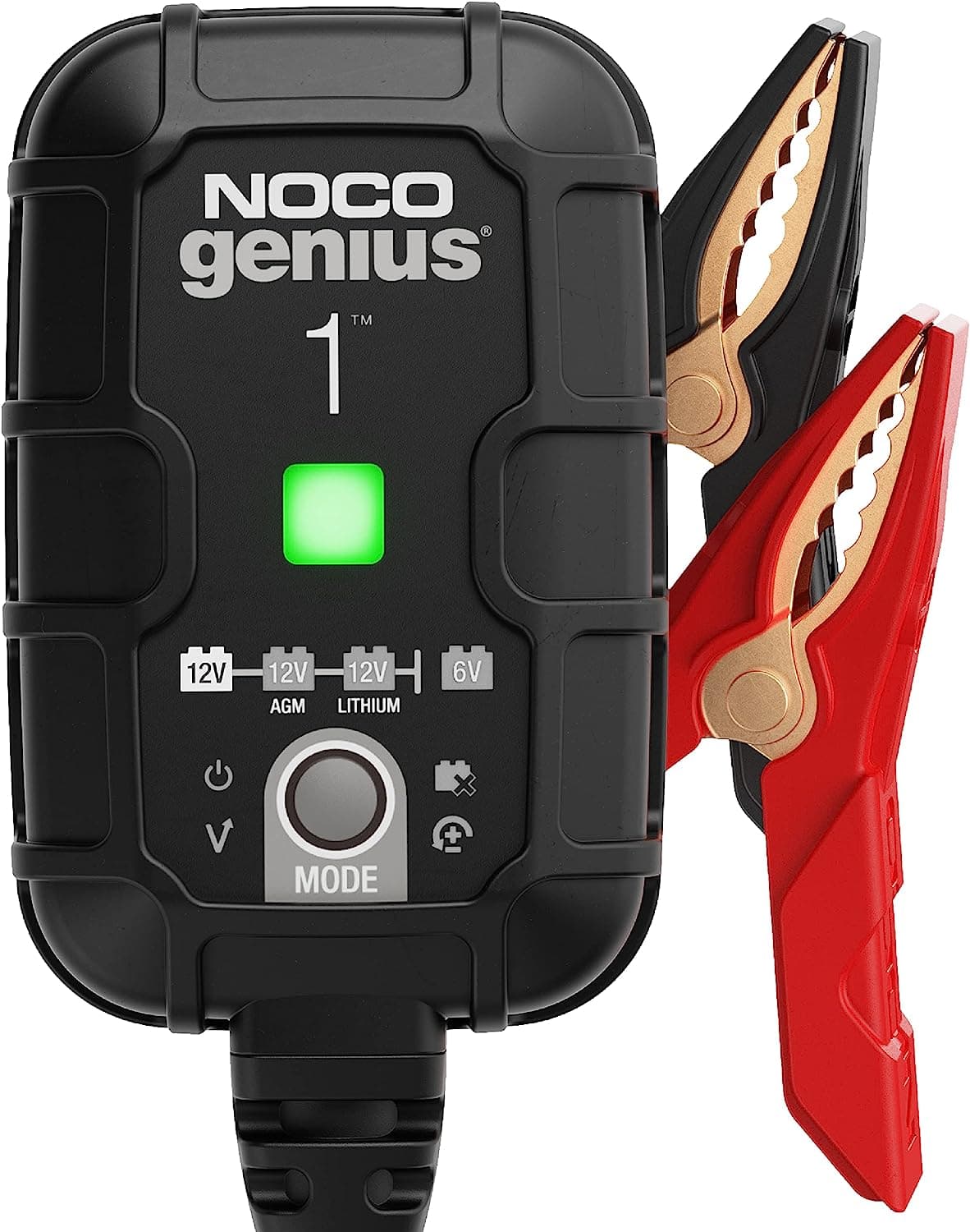 Noco Genius1ue Carregador inteligente automático de 1A, 6 V e 12 V, controlador desulfatador de bateria com compensação de temperatura