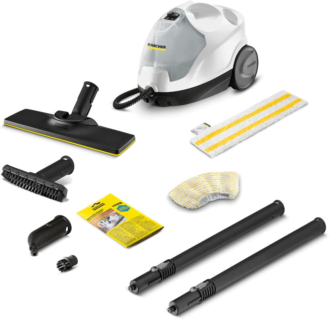 Kärcher Limpador a vapor SC 4 EasyFix, pressão vapor: 3,5 bar, tempo de aquecimento: 4 min., potência: 2000W, desempenho: 100 m², depósito 0,8 l 0,5 l caldeira, kit limpeza EasyFix e bicos