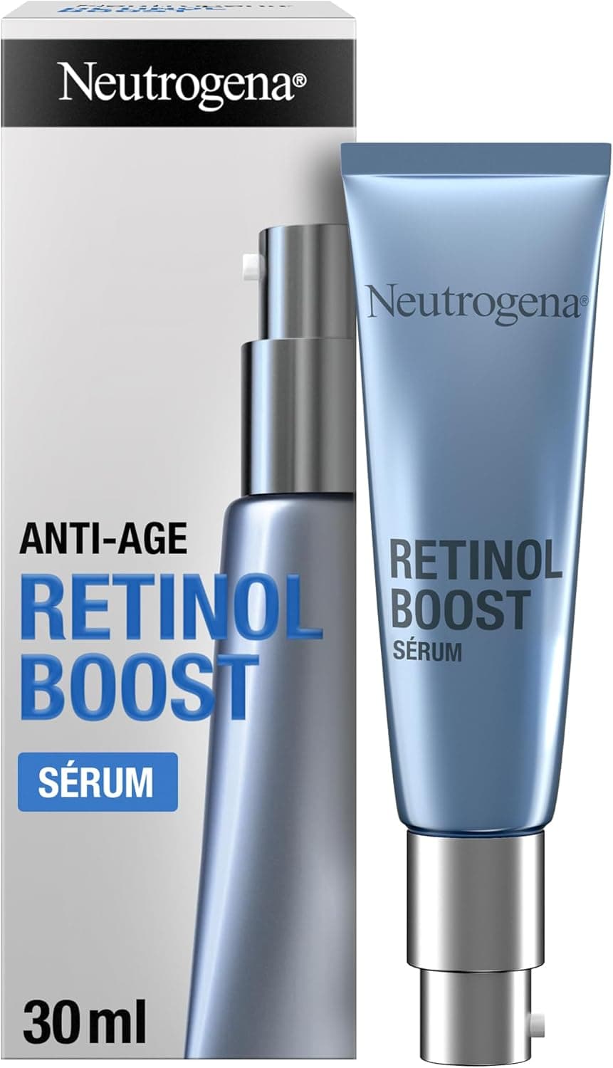 Neutrogena Anti-idade Retinol Boost Serum (30 ml), sérum facial com retinol puro e ácido hialurónico e sérum antirrugas para uma pele mais jovem