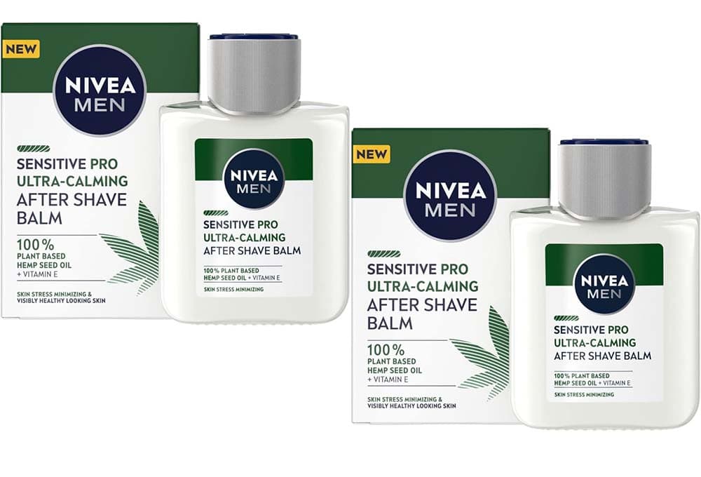 NIVEA MEN Sensitive Pro BSJFS Hidratante Aftershave, adequado para pele com barba,  2 x 100 ml