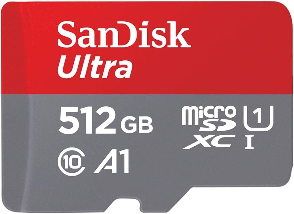 SanDisk 512 GB Ultra, cartão de memória microSDXC, até 150 MB/s + adaptador SD, com classe A1 de desempenho de aplicações, UHS-I Class 10 U1