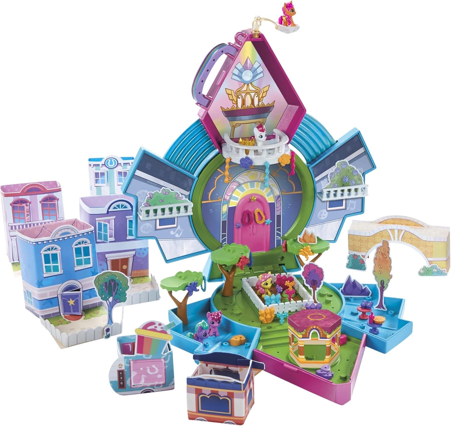 My Little Pony Mini World Magic - Estojo de criação baía Yeguamar - Conjunto de jogo portátil, Poni Sunny Starscout - A partir de 5 anos