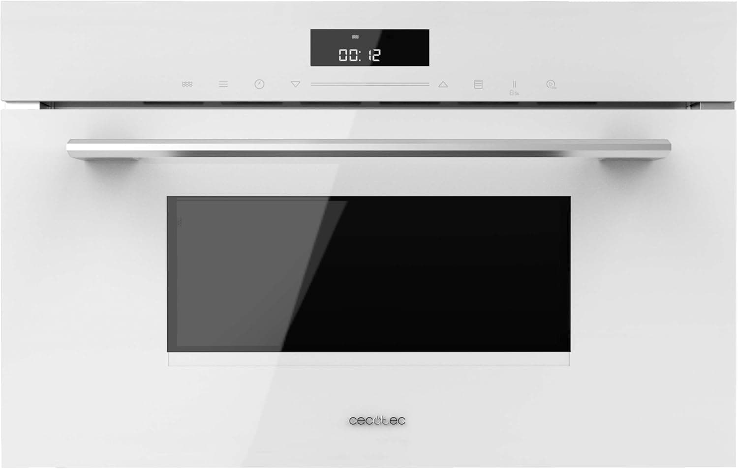 Cecotec Bolero Hexa MW703800 | Micro-ondas encastre com grill 34 L e painel em vidro branco