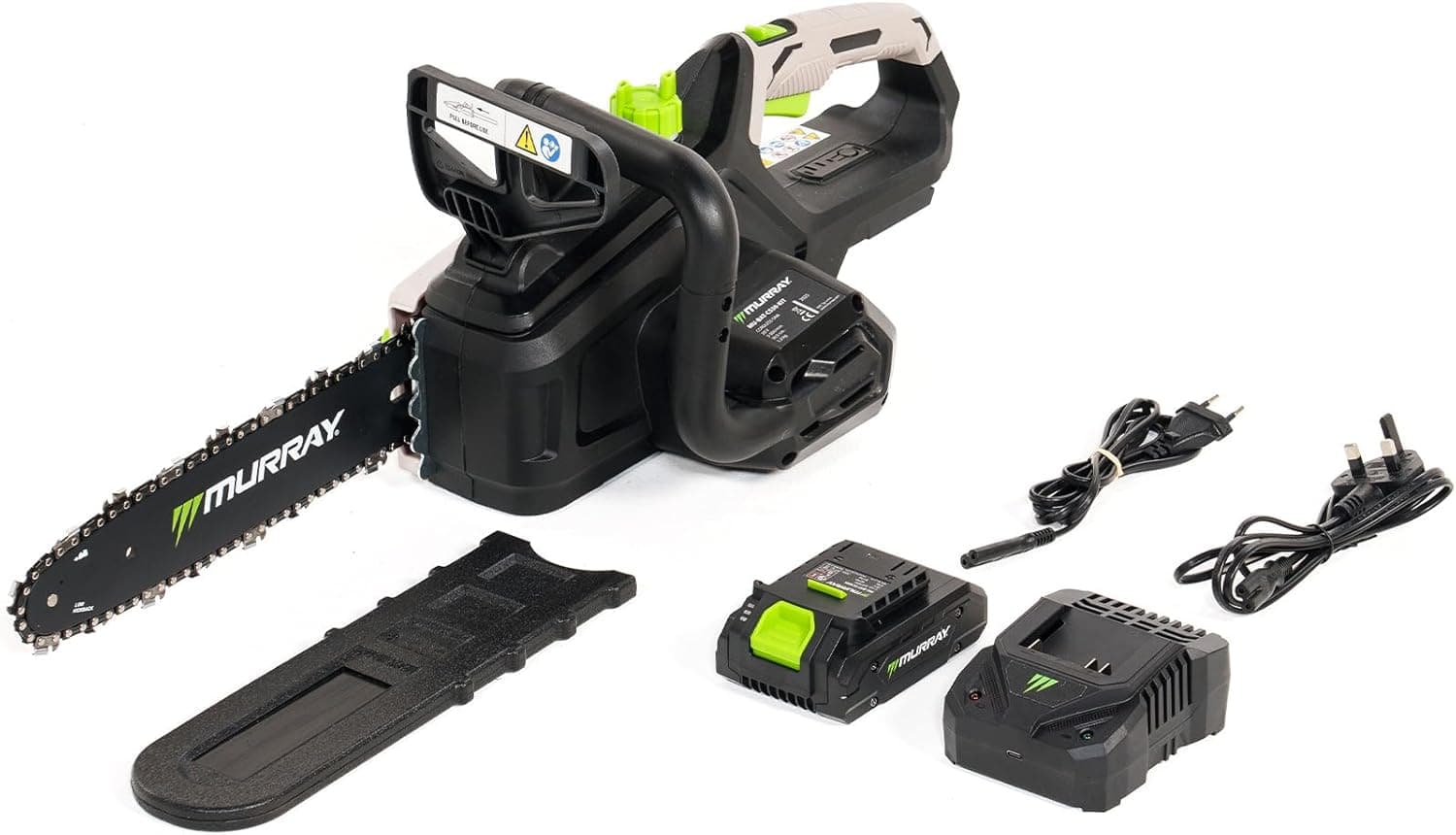 Murray MU-BAT-CS30-KIT | Motosserra sem fios 20V com lâmina de 30 cm, bateria 4 Ah e carregador incluídos