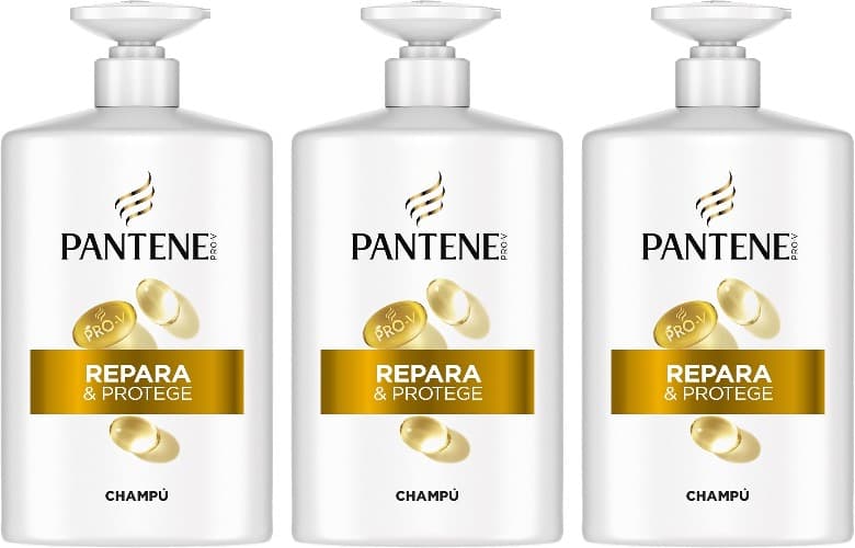 Pantene Pro-V Repara e Protege – Champô 1 L com dispensador, para cabelo seco e danificado, sem silicone, com Active Nutri-Plex x3