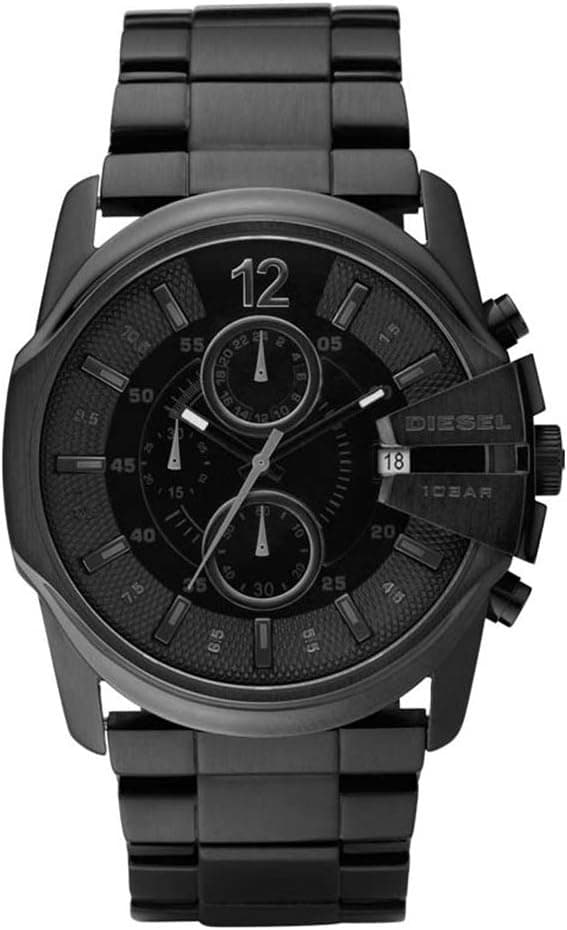 Diesel Relógio DZ4180 Master Chief aço homem, Preto, pulseira
