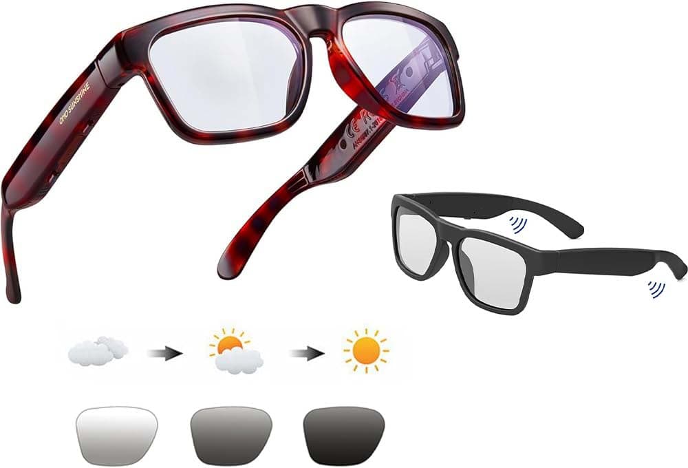 OhO Sunshine Óculos de Sol com Áudio – Resistentes à Água, Bluetooth com Som Aberto para Ouvir Música e Atender Chamadas 
