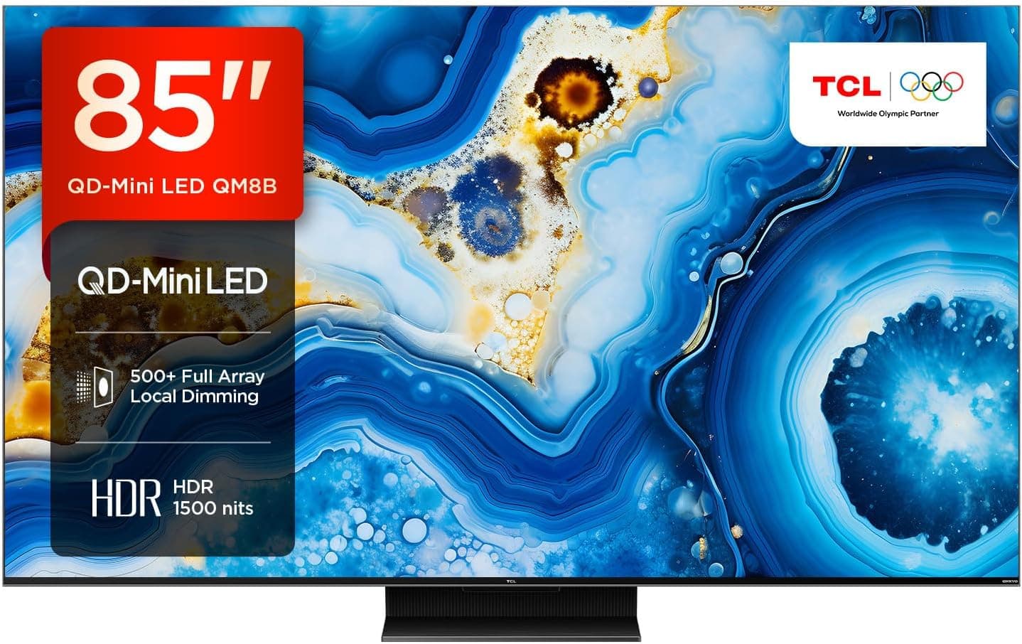 TCL 85QM8B TV MiniLED 85", QLED, 144 Hz, 4K HDR Premium 1500 nits, Google TV, Dolby Vision IQ & Atmos, Onkyo, Google Assistant integrado e Game Master Pro 2.0 