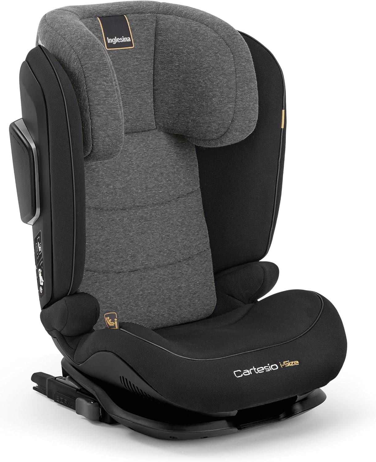 Inglesina Cartesio i-Size, cadeira de carro Isofix, para crianças dos 3 aos 12 anos, aproximadamente, 100 a 150 cm, cor vulcan black
