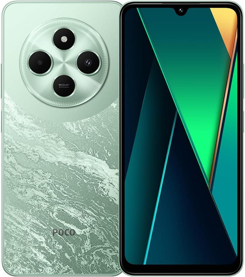 Xiaomi Poco C75 Smartphone 8 256 GB sem contract cell phone 6,88" Display MediaTek Helio G81 Octa-Core Processor 50MP AI Triple Camera 5160 mAh bateria NFC Dual SIM verde