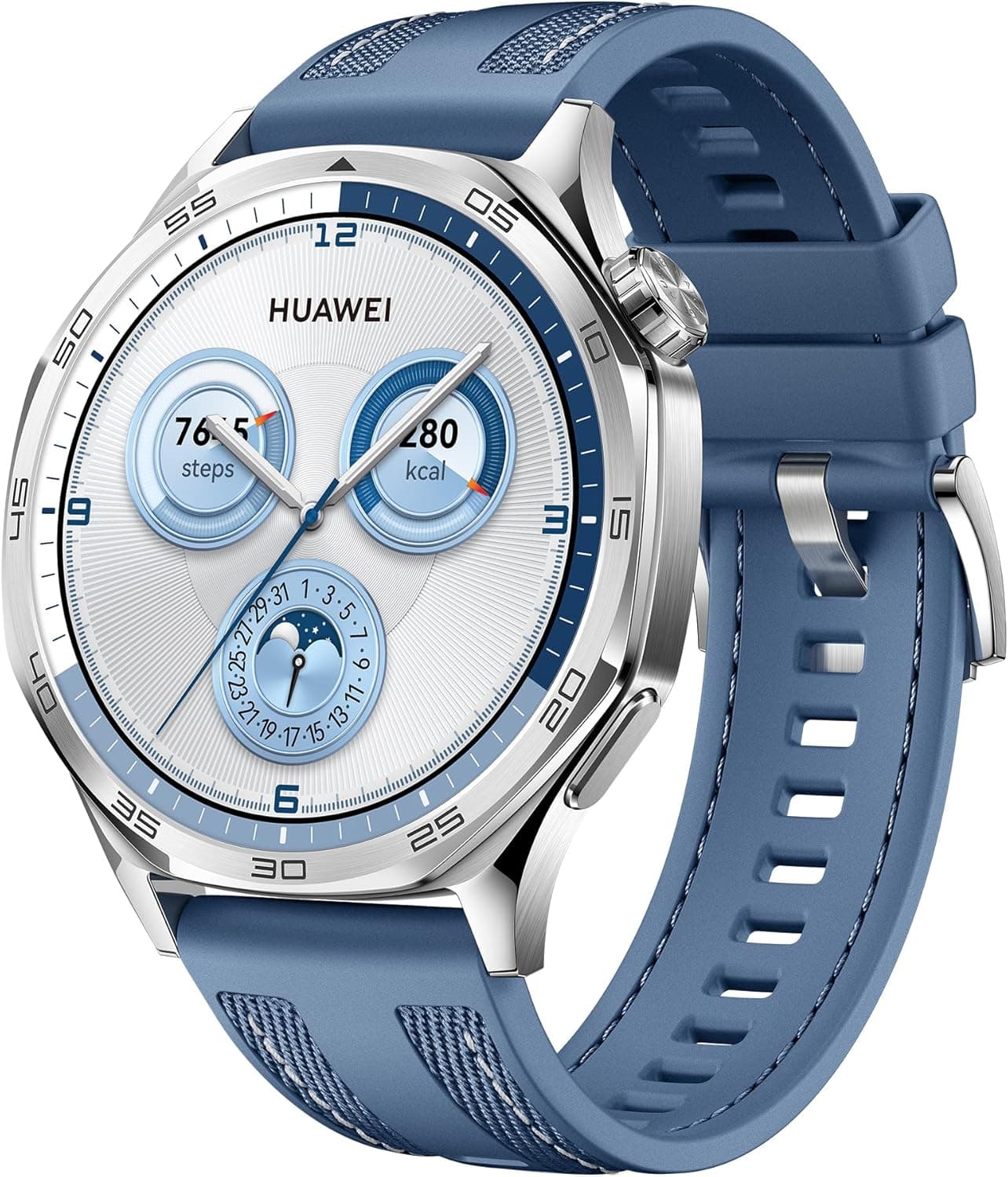 HUAWEI Watch GT Smartwatch GT 5 46 mm, silhueta com design sofisticado, nova experiência de corrida e ciclismo, acompanhamento de saúde, 14 dias de duração da bateria, iOS e Android, azul