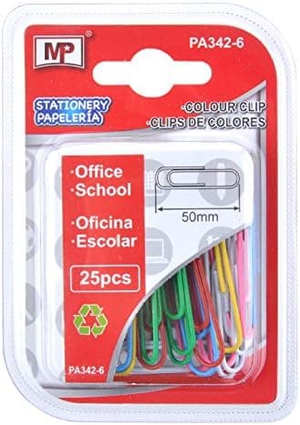 MP PA342-6 Pack de 25 clipes, multicolor