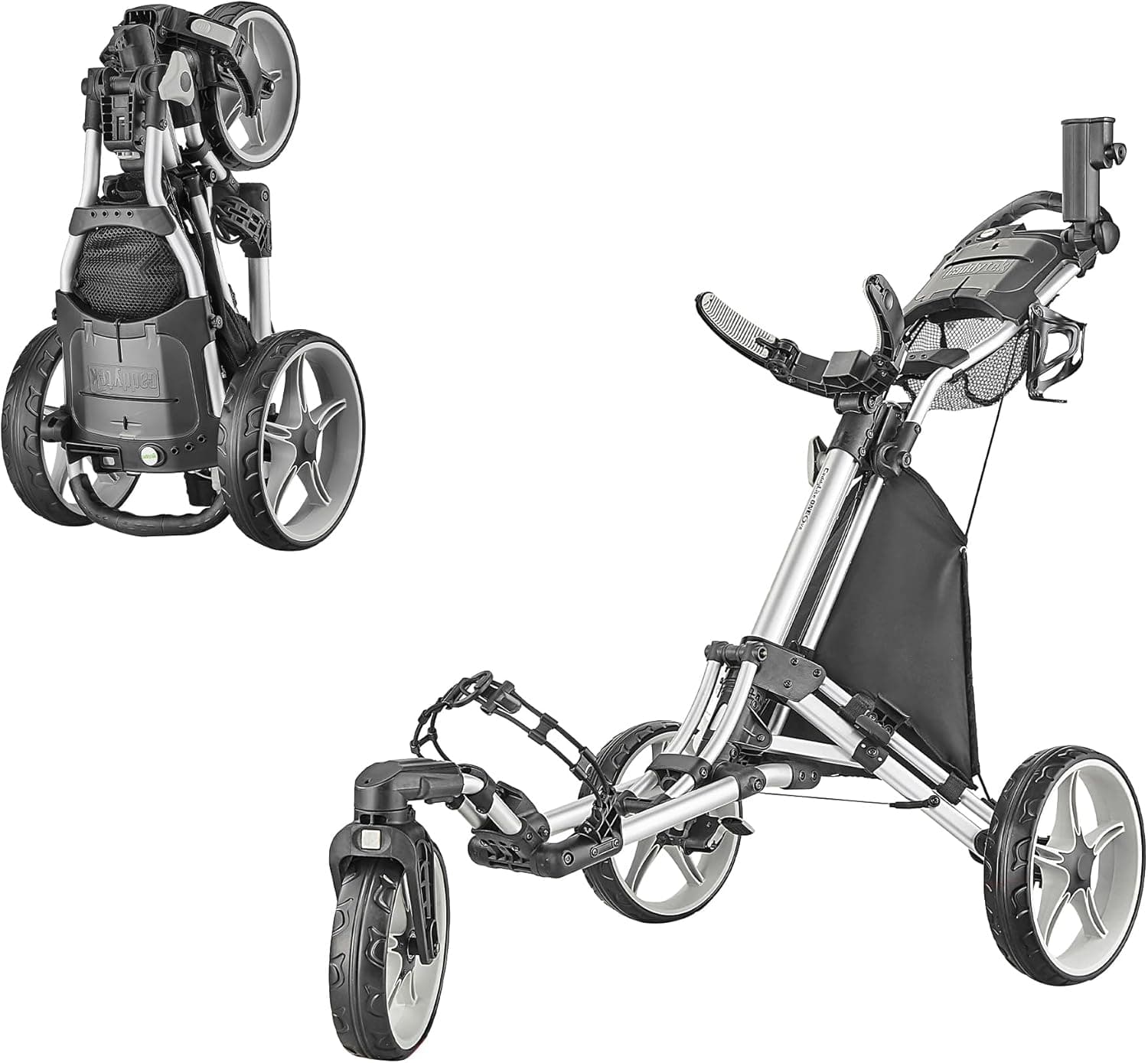Caddytek Unisex Caddylite One - Swivel V8, Lime Golf Push Cart Trolley