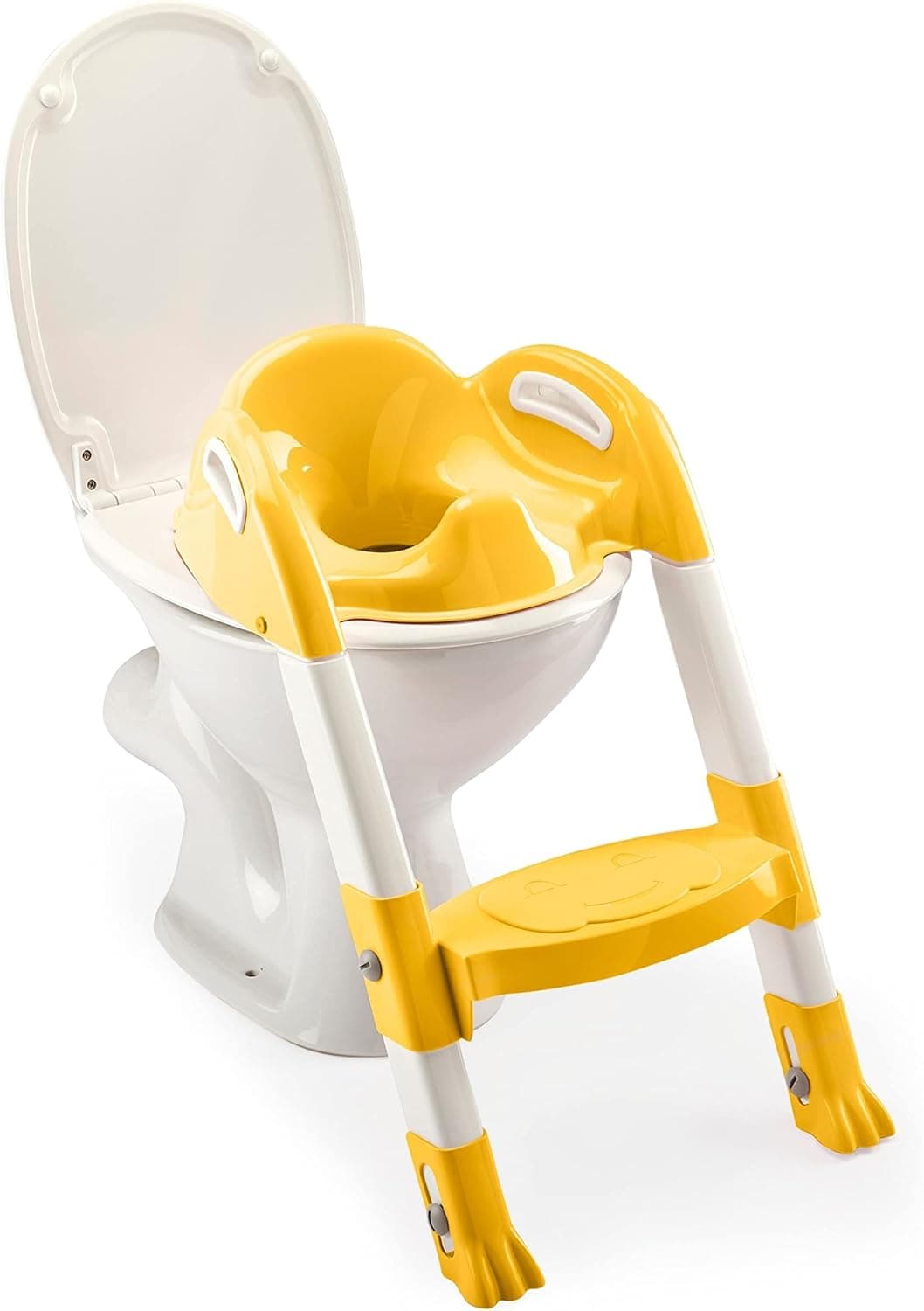 THERMOBABY - Redutor de sanita infantil - Kiddyloo - engenhoso, divertido e higiénico, pés ajustáveis - degraus antiderrapantes - Dobrável compacto - A partir de 18 meses - Made In France - Abacaxi