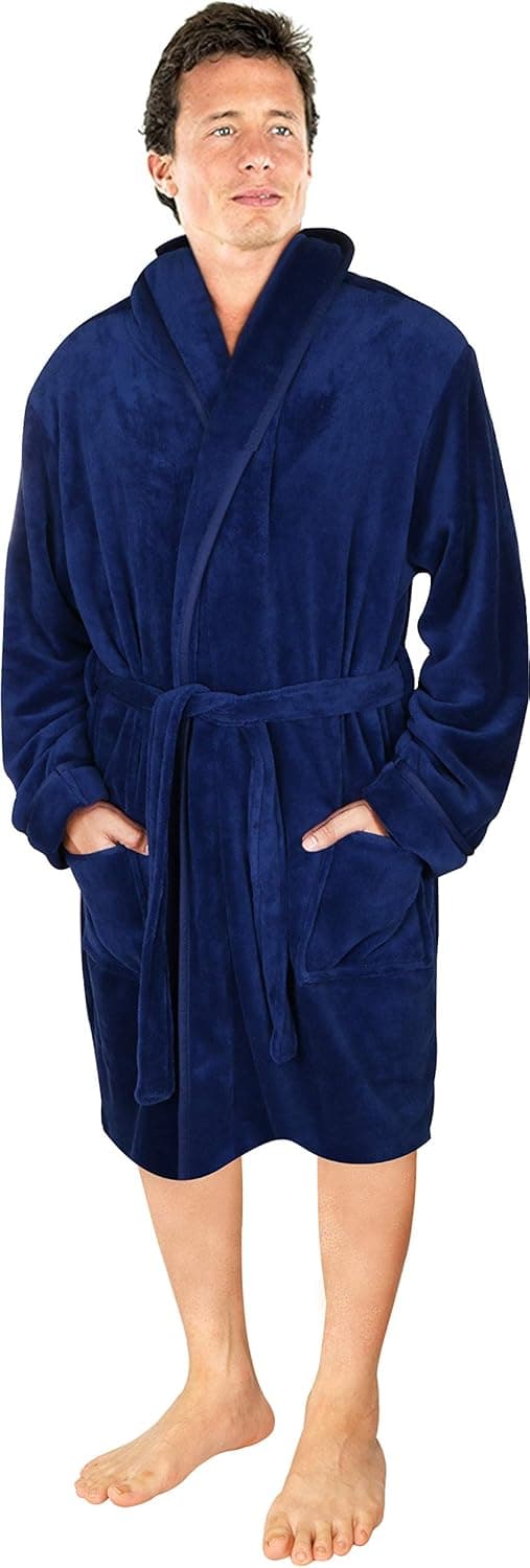 NY Threads Roupa de homem com gola xaile, roupa de dormir macia e aconchegante