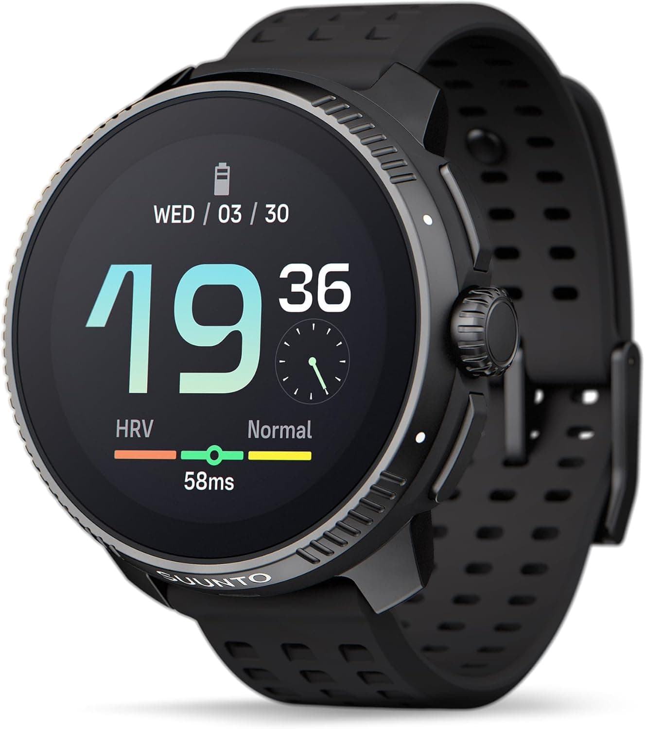 Relógio desportivo de corrida SUUNTO - Smartwatch para atividades ao ar livre, tela AMOLED brilhante de 1,43" com cristal de safira, coroa e botões de controle confortáveis, GPS de dupla frequência, bateria de longa duração