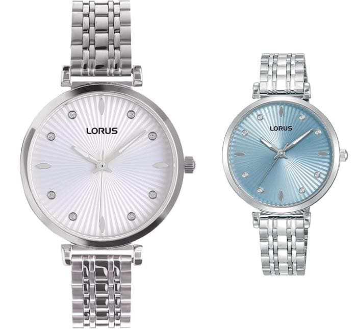Lorus Relógio analógico feminino de quartzo com pulseira de aço inoxidável