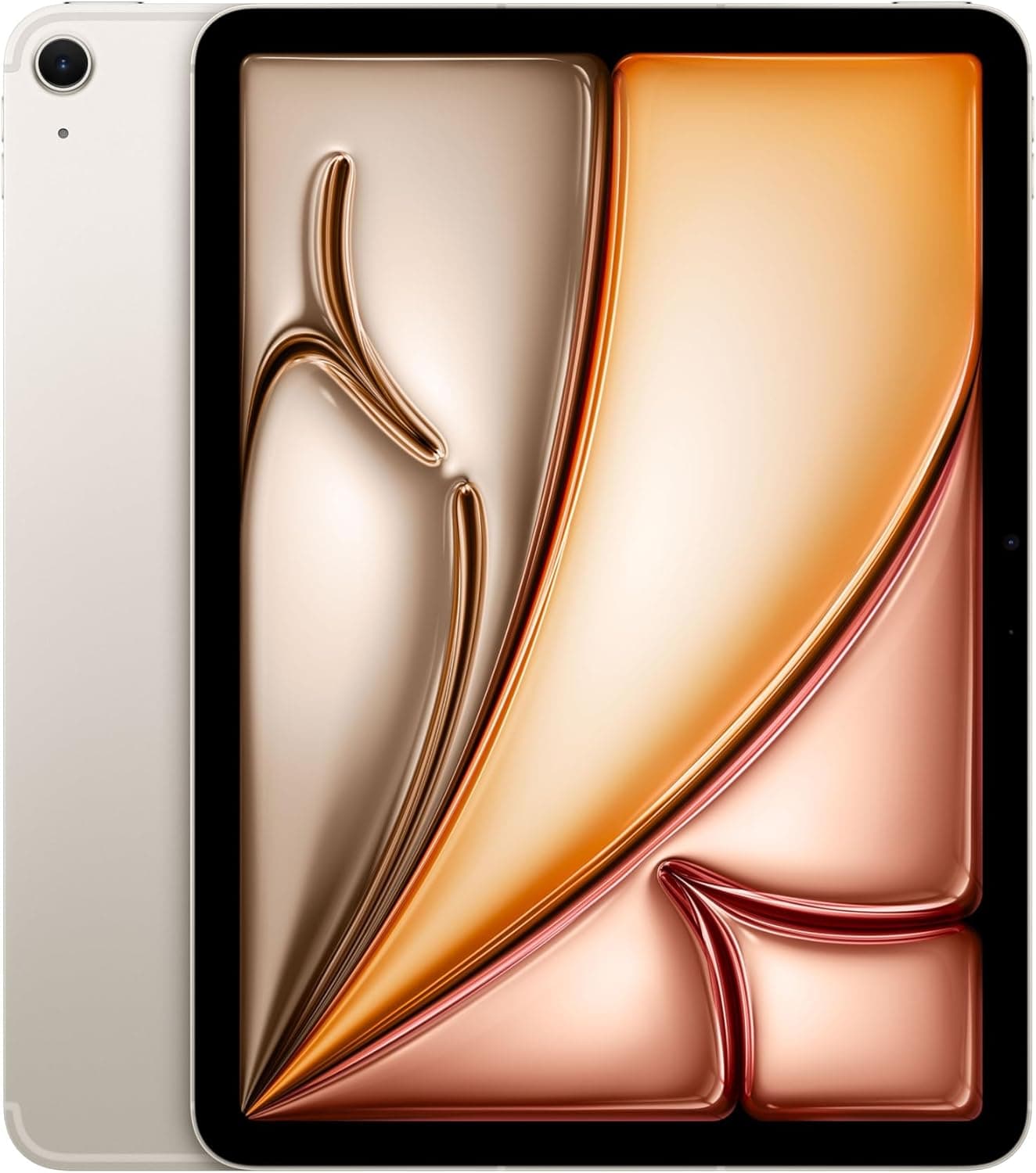 Apple iPad Air de 11 polegadas (M2): Ecrã líquido com ecrã Retina, 256 GB, câmara frontal de 12 Mpx horizontal e traseira de 12 Mpx, Wi-Fi 6E e 5G com eSIM, autonomia do sol ao sol - branco estrela