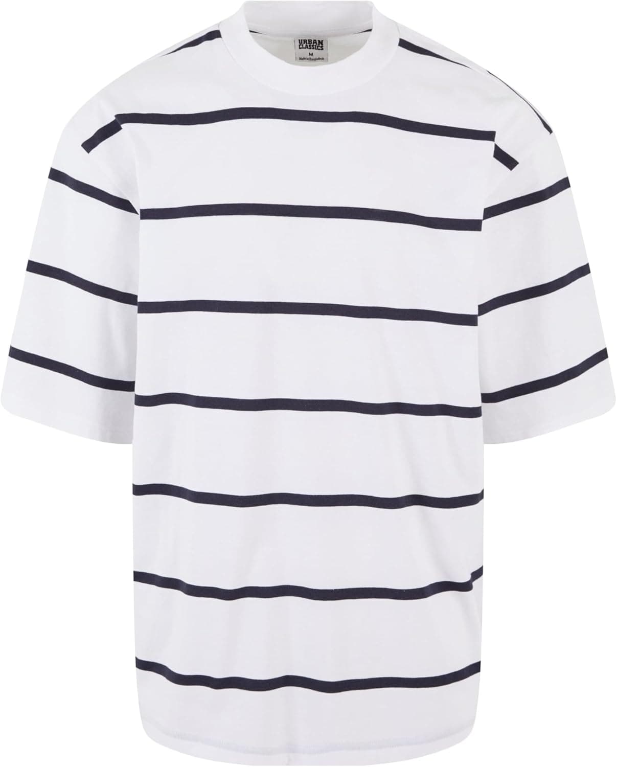 Urban Classics T-shirt de manga larga moderna às riscas para homem