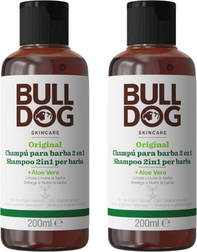 BULLDOG Skincare For Men Champu original e condicionador de barba - branco, 200 ml x 2