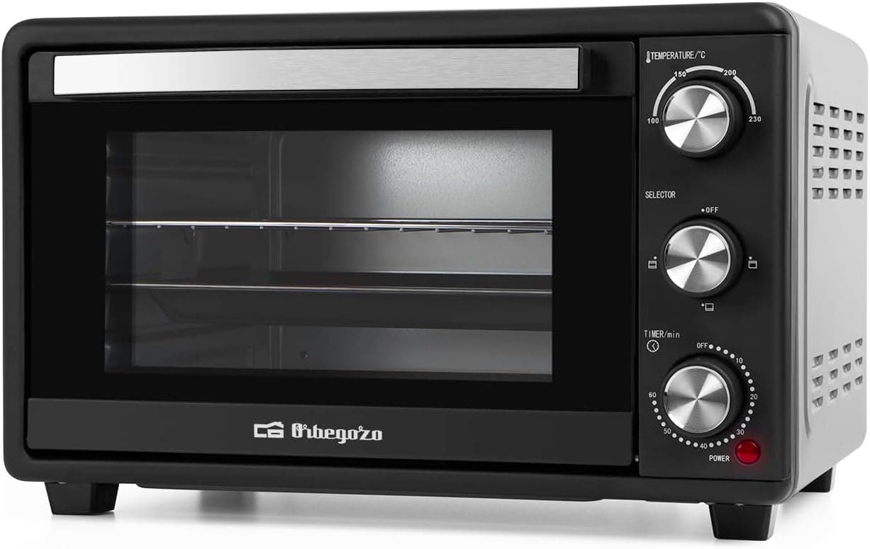 Orbegozo HCI 5025 - Forno elétrico de mesa, termostato regulável, indicador luminoso, temporizador, 25 litros, 1500 W, [Amazon exclusivo]