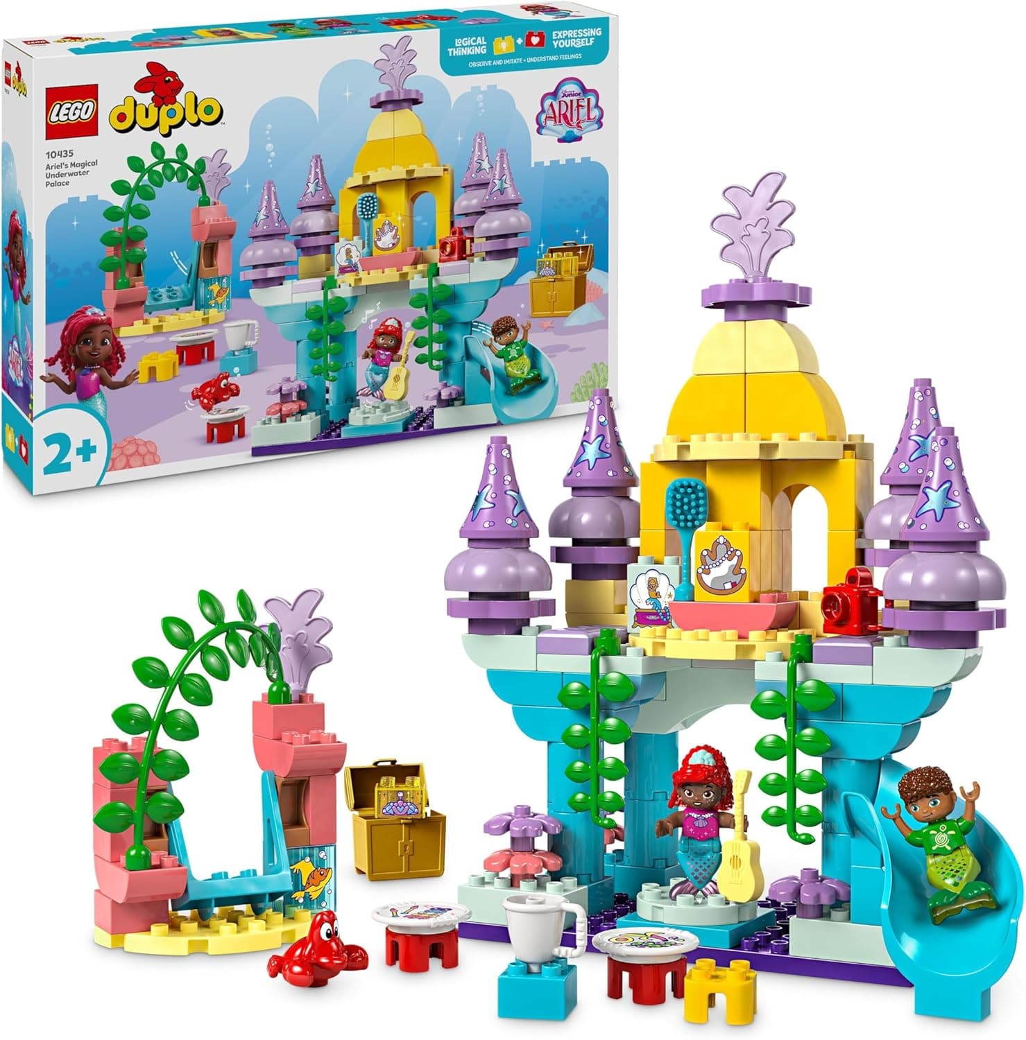 LEGO Duplo | Disney Palacio Submarino Mágico de Ariel, Juguete Educativo Infantil de La Sirenita con Castillo Submarino, Regalo para Niñas y Niños de 2 Años o Más, Juegos de Construcción 10435