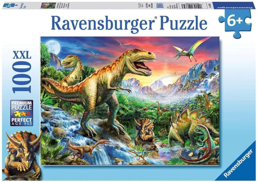 Ravensburger - Puzzle dinossauros, quebra-cabeças para crianças dos 6 anos, jogo educativo e estimulante, quebra-cabeças de 100 peças XXL