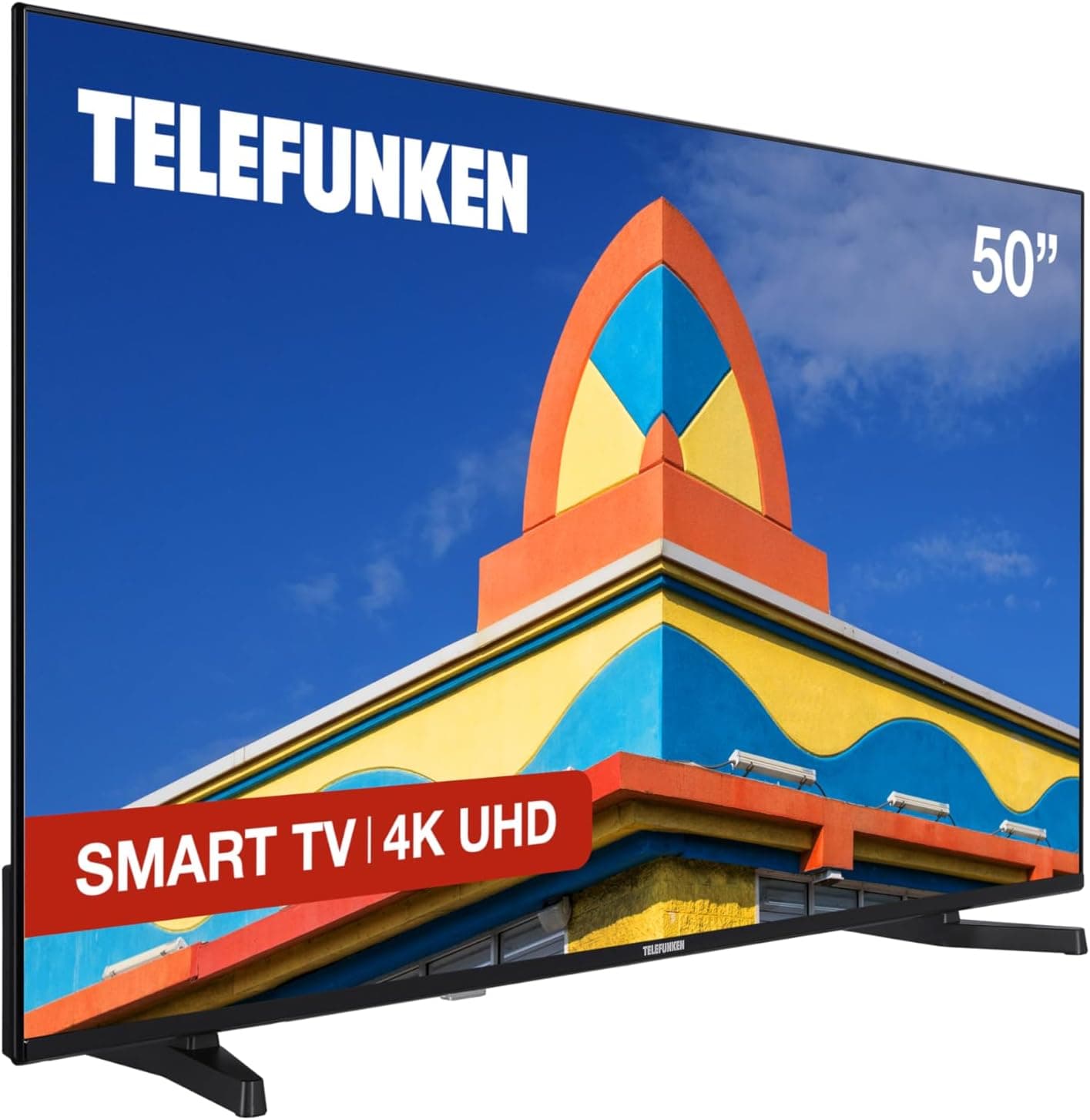 Telefunken 50DTUV725 2025 50'' - Smart TV 4K Ultra HD HDR 3840 x 2160, visão Dolby, design sem molduras, áudio Dolby