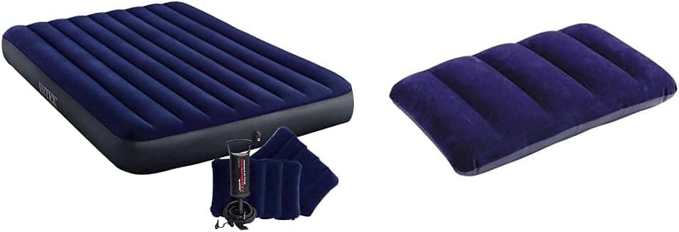 Intex 64765 Dura Beam Standard Classic Downy | Colchão insuflável 152 x 203 x 25 cm com almofada insuflável 43 x 28 x 9 cm