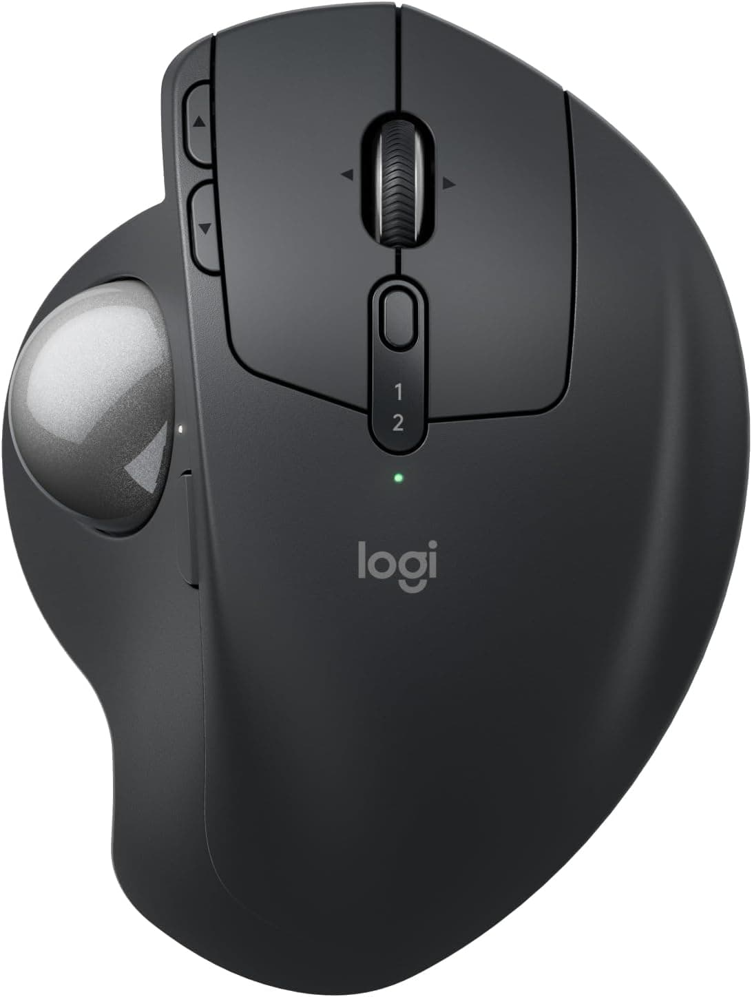 Logitech MX Ergo S rato com trackball sem fios avançado, rato ergonómico sem fios recarregável por USB-C com Bluetooth e chave USB criptografada, 6 botões programáveis, para PC/Mac - grafite