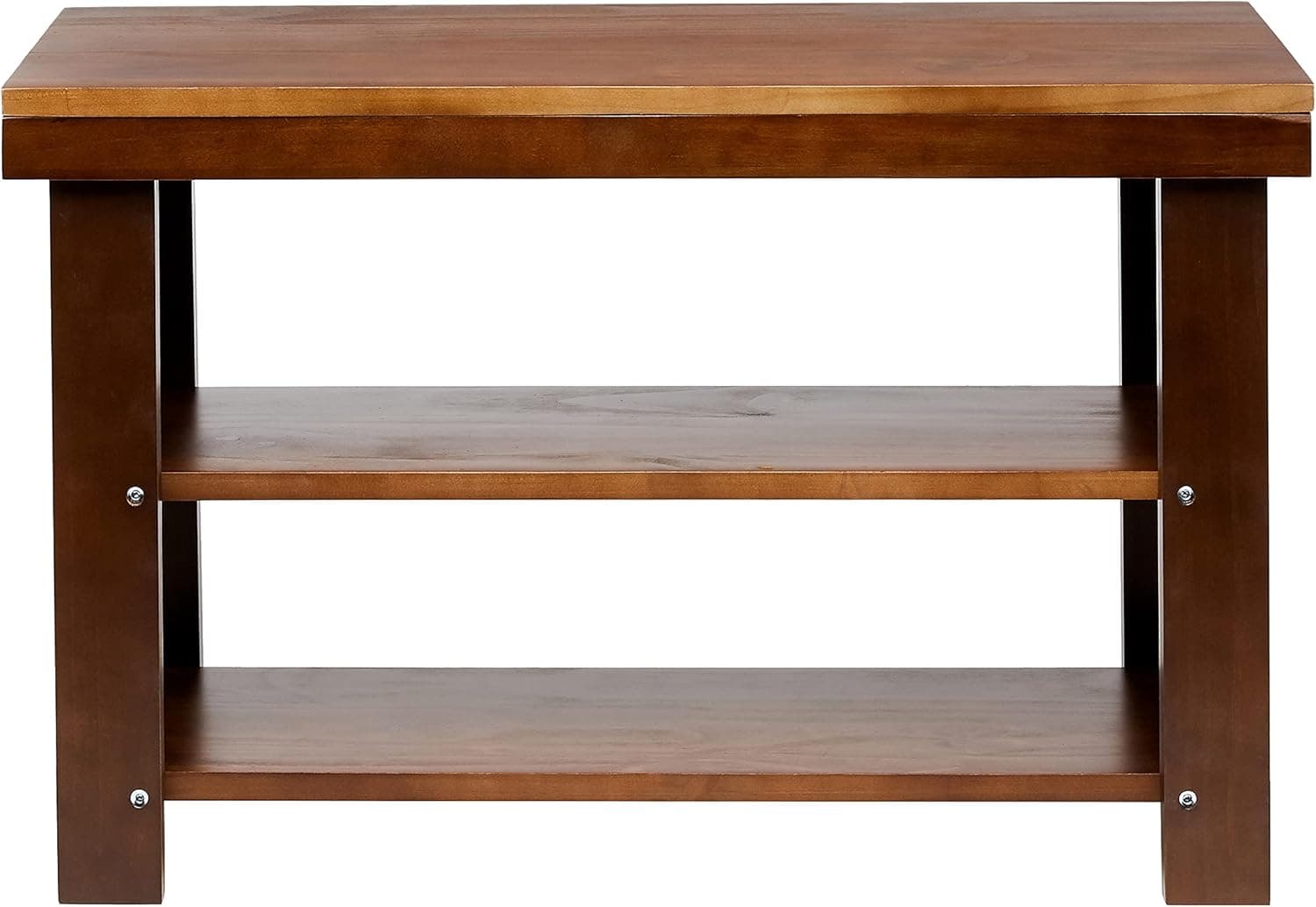 Amazon Basics Banco de armazenamento de sapatos para entrada, sapateira, 3 níveis, corredor, madeira de pinho maciça, expresso, 70 x 26 x 45 cm
