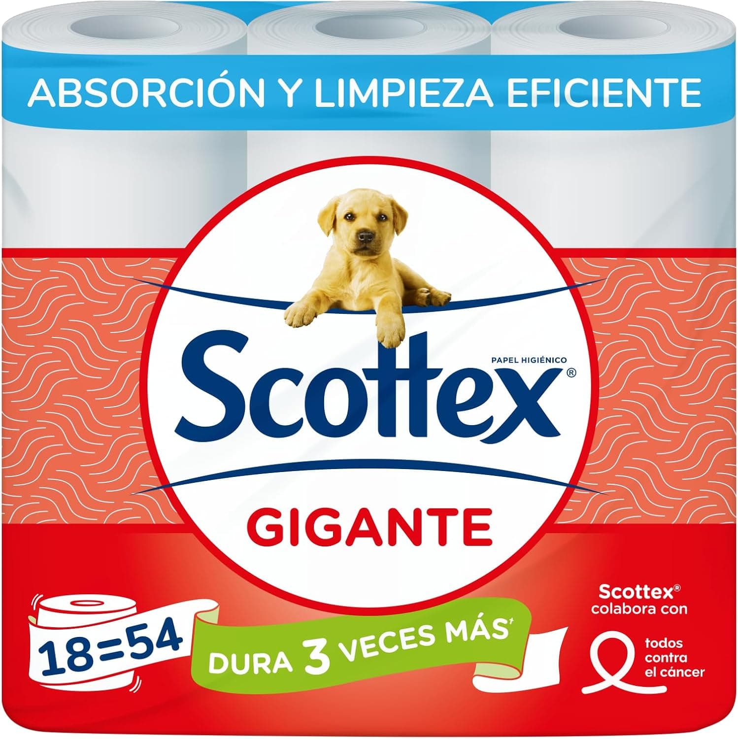 Scottex Giant Dry | Papel higiénico suave com 18 rolos