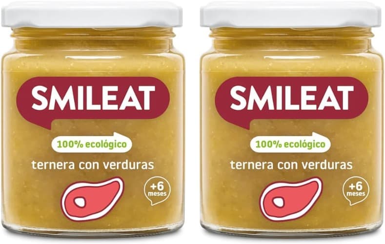 Smileat Beef with Vegetables | Refeição para bebé com vitela e legumes sem açúcar nem sal adicionados, textura suave, 230 ml x 2