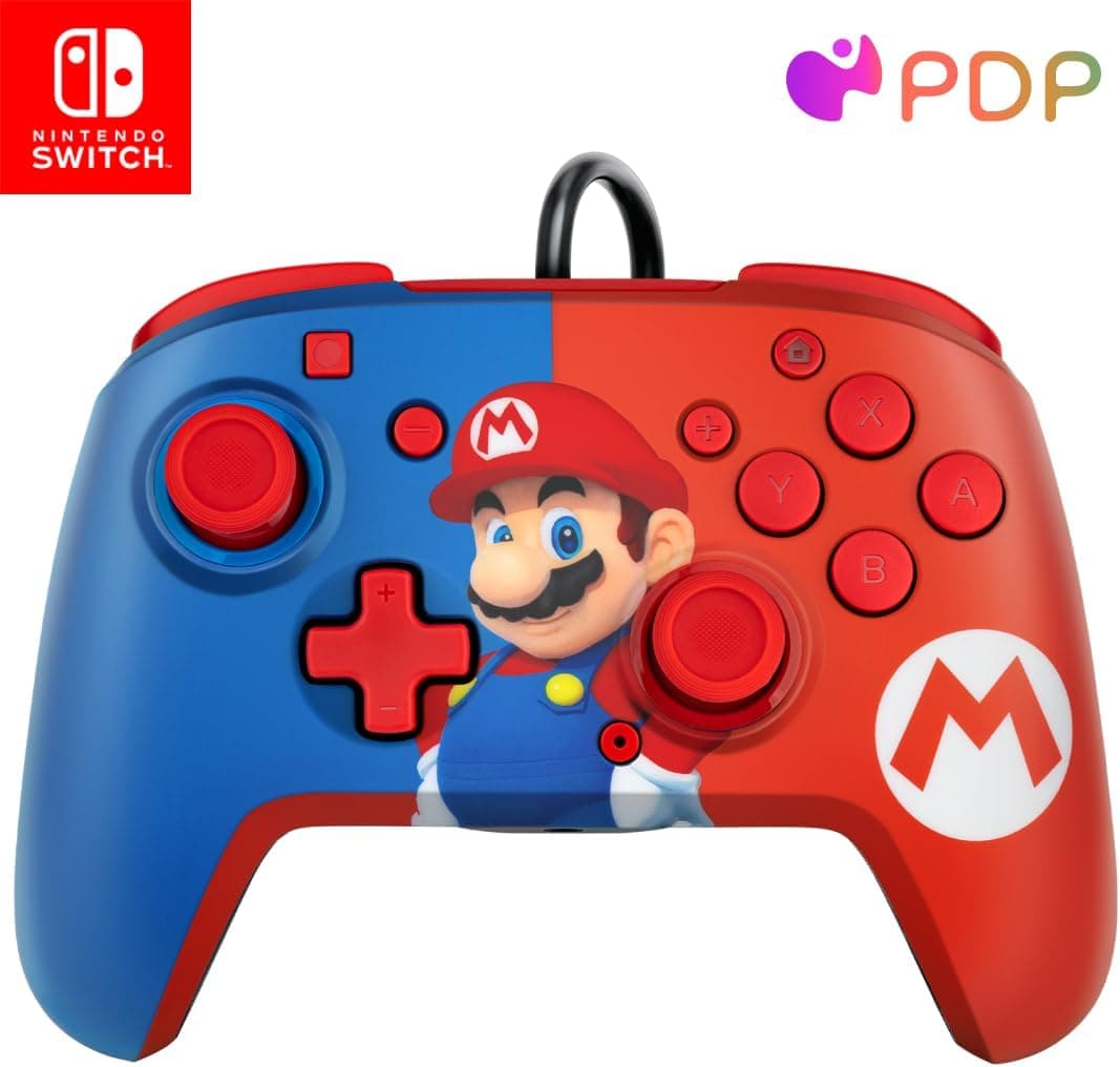 PDP - Nintendo Switch Faceoff Deluxe+ Controle de Áudio com Fio Mario (Nintendo Switch)