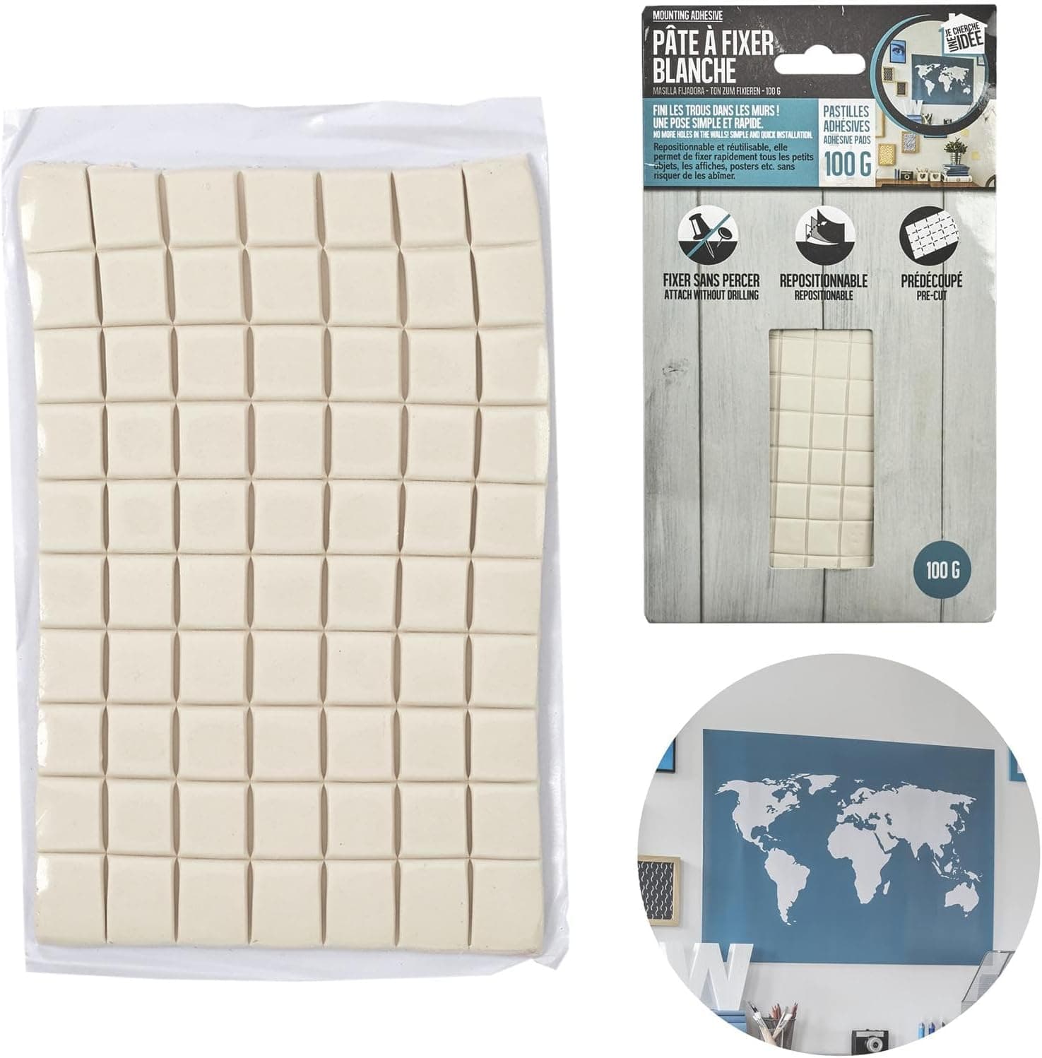 Je Cherche une Idee Di8640 | Massa adesiva branca para fixação de papel e espuma em embalagem de 100 g