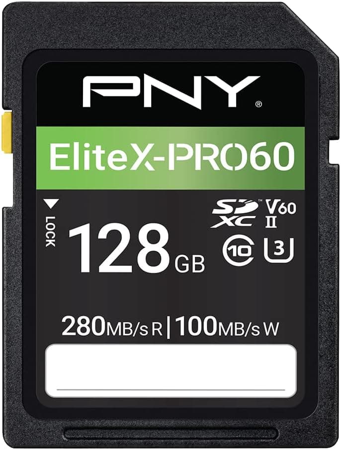 PNY Cartão de memória SDXC 128GB EliteX-PRO60 Class 10 U3 V60 UHS-II