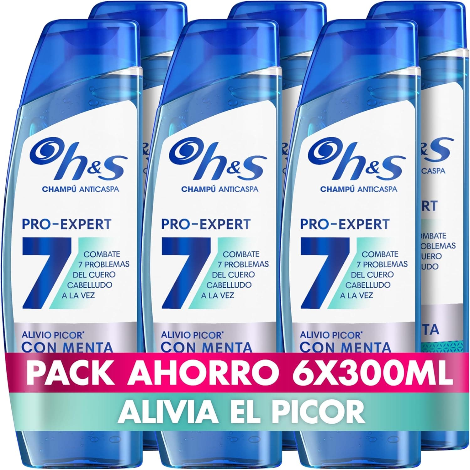 H&S Pro-Expert 7 champô anti-caspa alívio da comichão 300 ml. Combate 7 sintomas da caspa. Proteção completa do couro cabeludo. Testado clinicamente. Alivia a coceira e combate as suas causas, nova