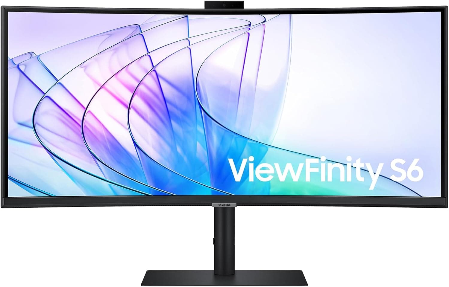 SAMSUNG LS34C652VAUXEN Monitor ViewFinity S6 S65VC de 34" com resolução ultra WQHD, HDR10, câmara integrada, porta USB-C, porta LAN, cuidado dos olhos, preto
