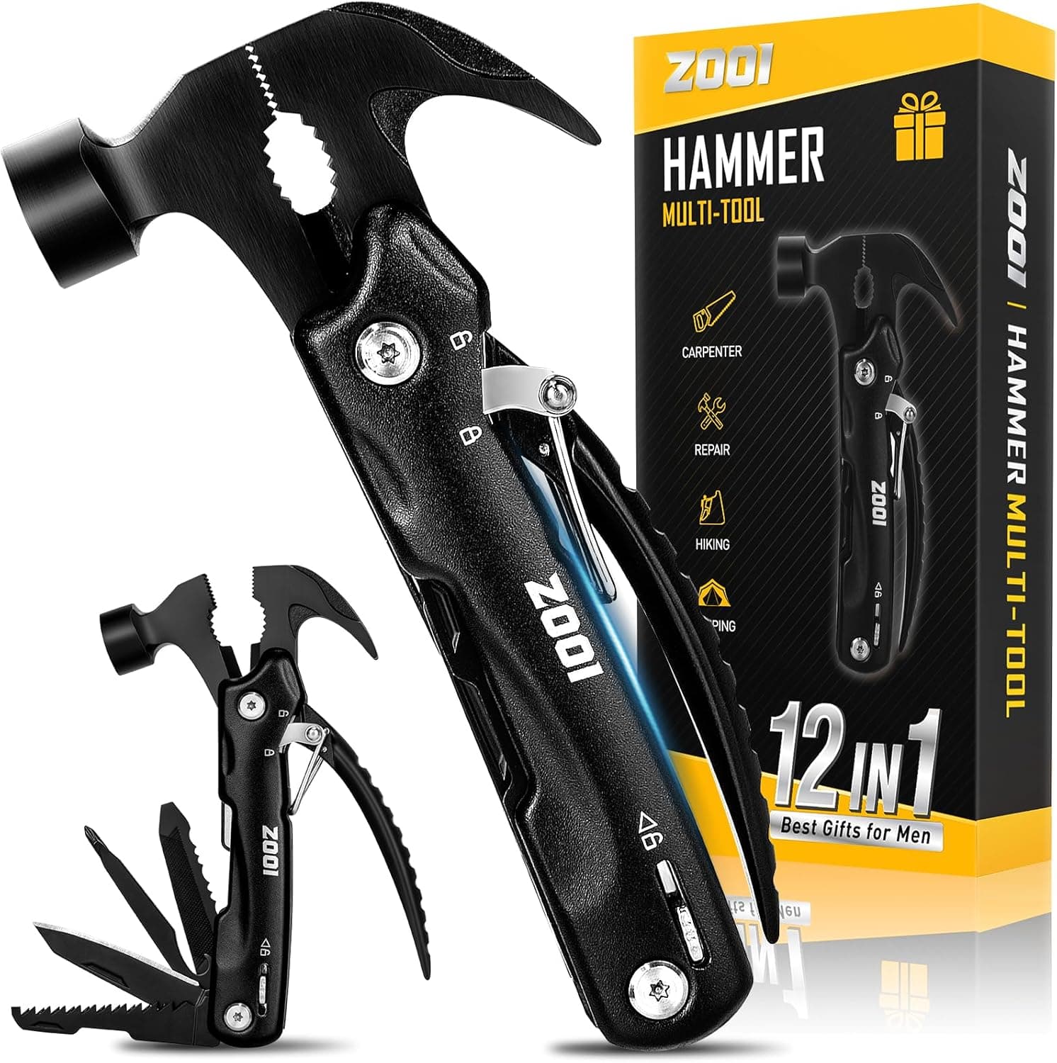 ZOOI Multiferramenta 12-em-1 com 14 cm e 300 g, aço inoxidável, com caixa de presente