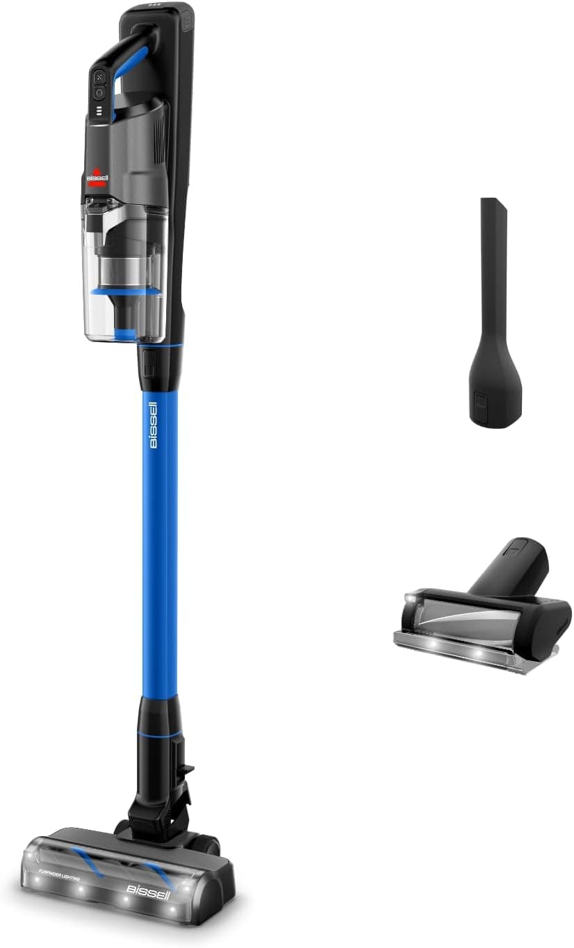 Bissell PowerClean FurFinder 4089N | Vassoura elétrica sem fios 200W com luz LED, rolo anti-embaraço e filtro HEPA