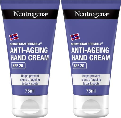 Neutrogena Fórmula Noruega creme de mãos anti-idade SPF 20 (1 x 75 ml) creme de mãos reparador anti-idade de uso diário, creme anti-manchas com glicerina e minerais