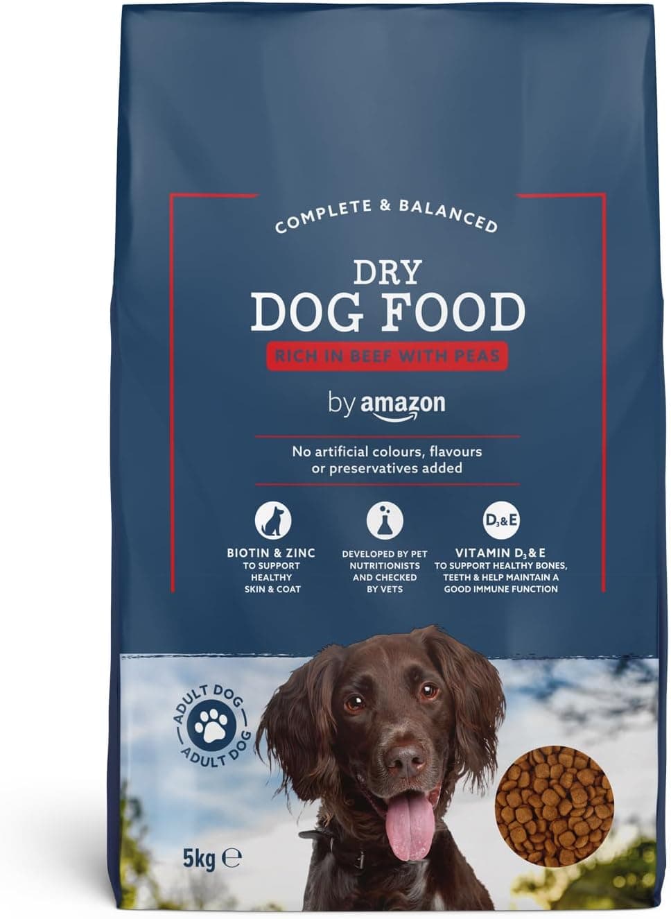 Marca Amazon – Solimo – Comida seca completa para cães adultos 5kg