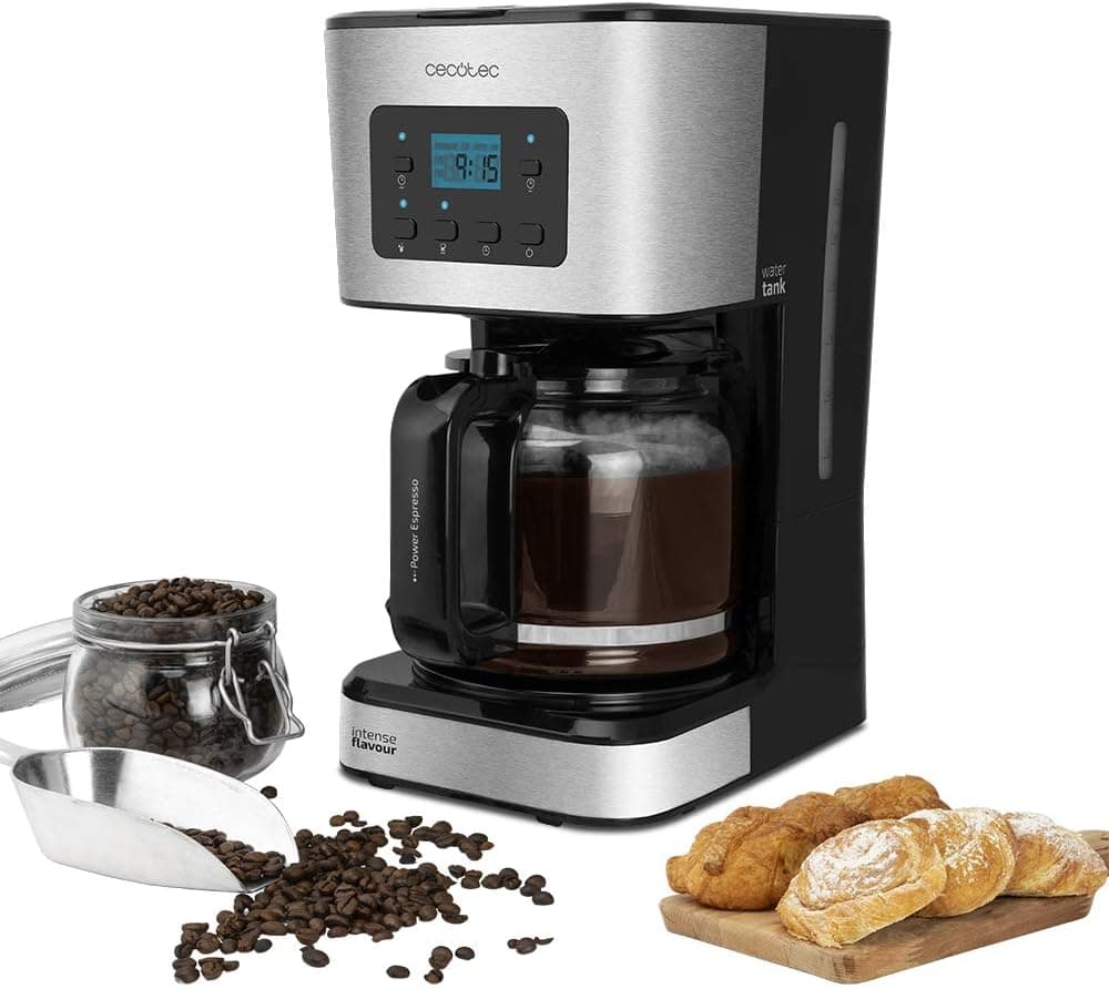 Cecotec Coffee 66 Máquina de café de filtro, digital ou mecânica, capacidade 1,5 l (12 chávenas), função reaquecer e manter quente, jarra térmica resistente, 950 W 