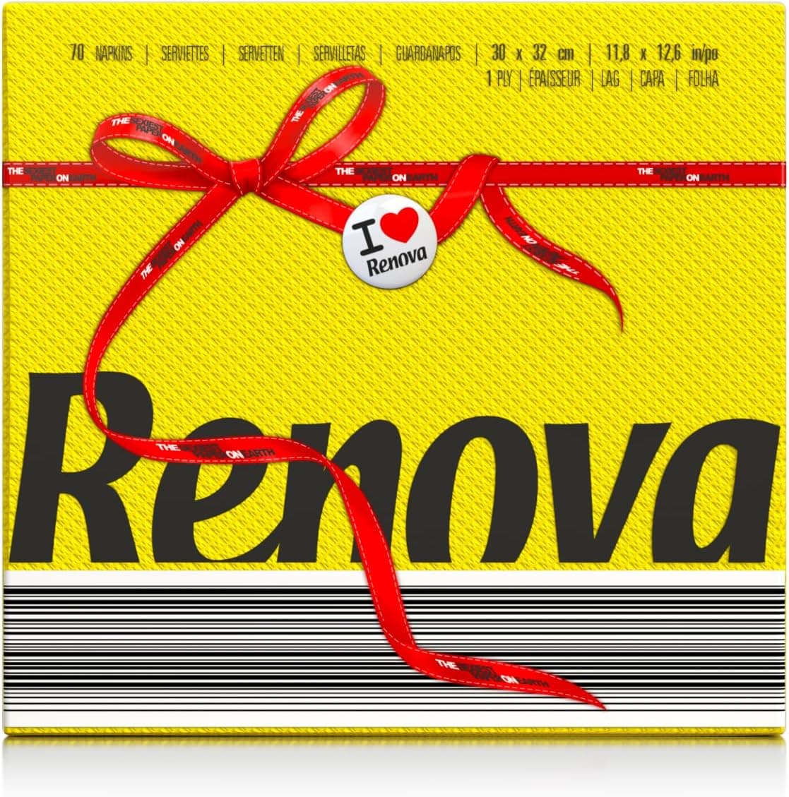 Renova Guardanapos de papel amarelos - 70 guardanapos, 30 x 32 cm
