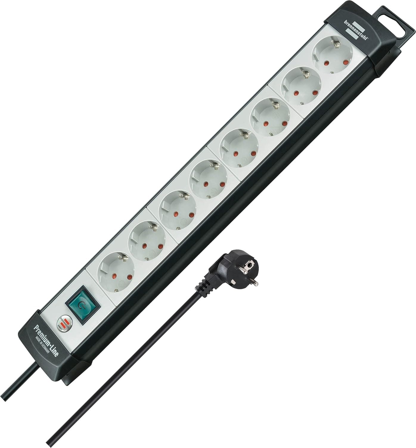 Regteta Premium-Line 8 - tomadas preto/cinzento claro 3 m H05VV-F 3G1,5