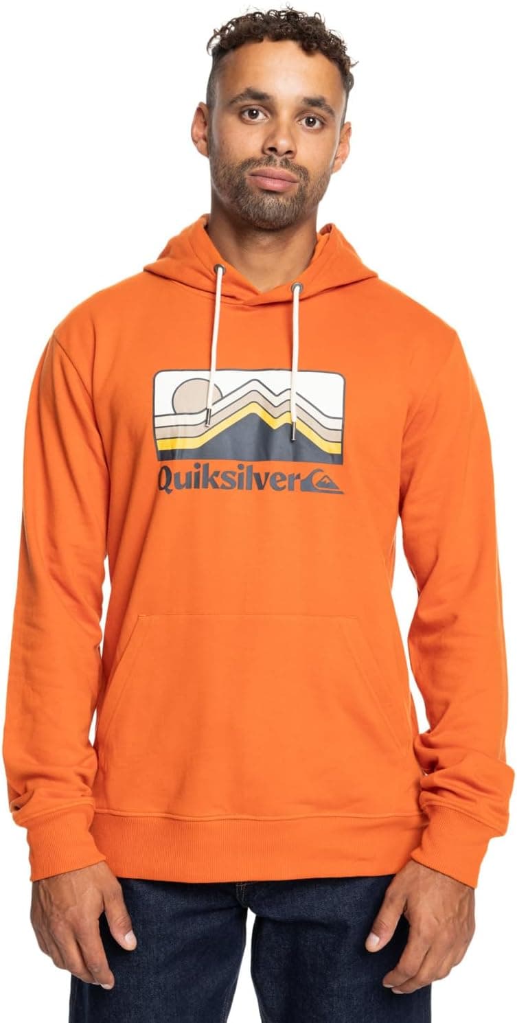 Quiksilver QS Gradient Mountains Sweatshirt para Homem, XS, Cor Gold Flame