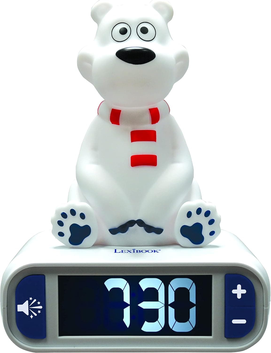 Lexibook Design de urso polar, luminoso, relógio despertador, meninas, Snooze, cor branca (RL800PB)