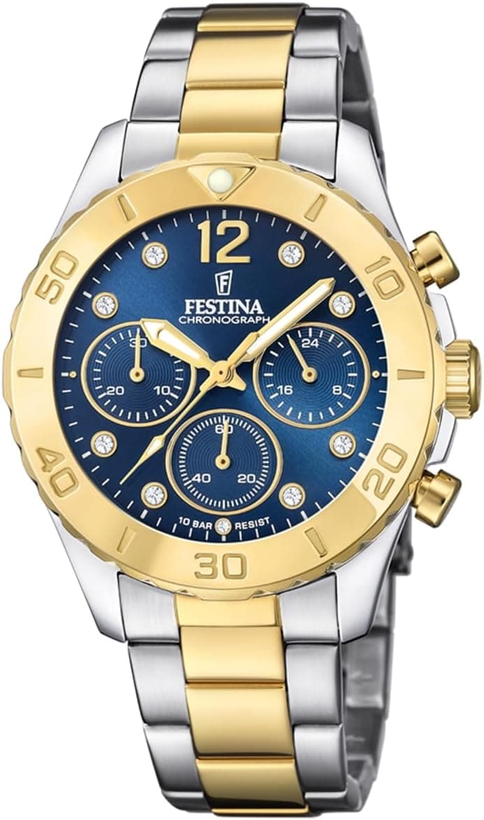 Festina Relógio mulher F20604/3 Boyfriend caixa de aço inoxidável 316 l multi correia de aço inoxidável 316 l multi, multicolorido, pulseira